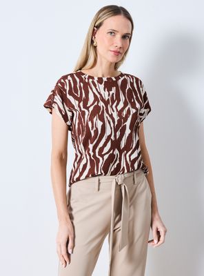 Imagen 1 del producto Polera con Textura Stretch y Cinta Macramé en Hombros