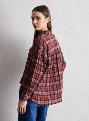 Imagen 2 del producto Blusa Cuadrillé con Detalles Internos