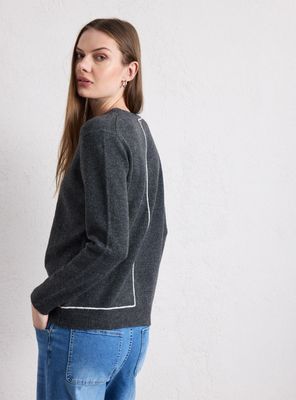 Imagen 2 del producto Sweater con Diseño de Línea Contraste