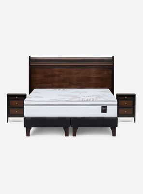 Imagen 2 del producto Cama Europea Art 4 2 Plazas Base Dividida Opera II + Respado + Veladores