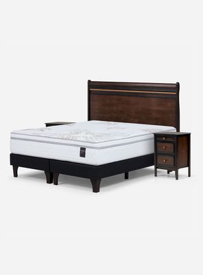 Cama Europea Art 4 Súper King Opera II + Respado + Veladores