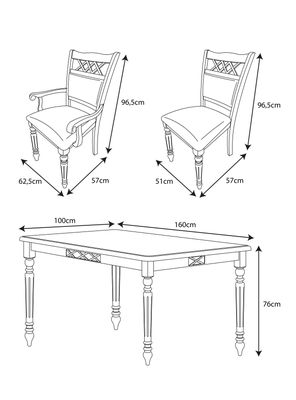 Imagen 2 del producto Juego de Comedor Mallorca 4 Sillas + 2 Sitiales