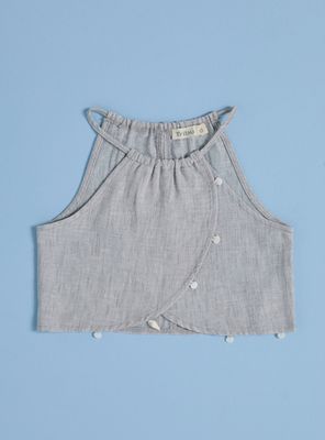 Polera Lino Look Detalle Conchitas