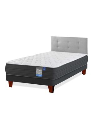 Imagen 1 del producto Cama Europea Europedic Dual 1.5 Plazas Base Normal + Respaldo Royal Gris