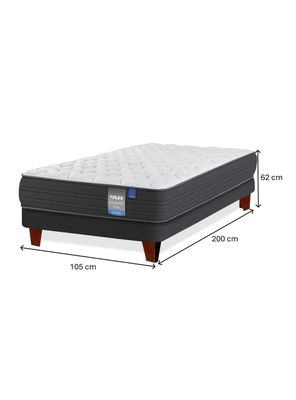 Imagen 2 del producto Cama Europea Europedic Dual 1.5 Plazas Base Normal + Respaldo Royal Gris