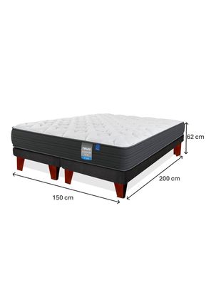 Imagen 2 del producto Cama Europea Europedic Dual 2 Plazas Box Base Dividida + Respaldo Royal Gris