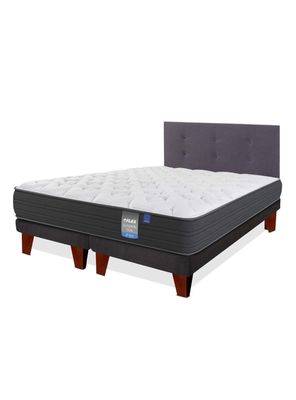 Cama Europea Europedic Dual King  Base Dividida + Respaldo Royal Grafito