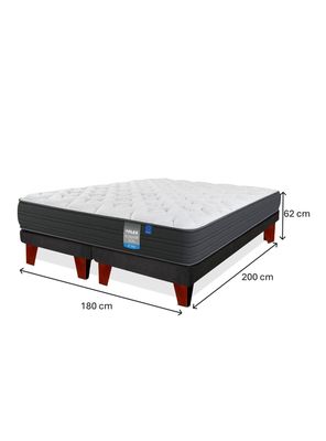 Imagen 2 del producto Cama Europea Europedic Dual King Base Dividida + Respaldo Royal Gris