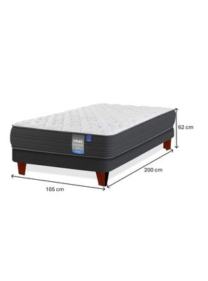 Imagen 2 del producto Cama Europea Europedic Dual 1.5 Plazas Base Normal + Respaldo Royal Grafito