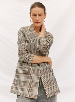 Blazer Cuadros Detalle Puño