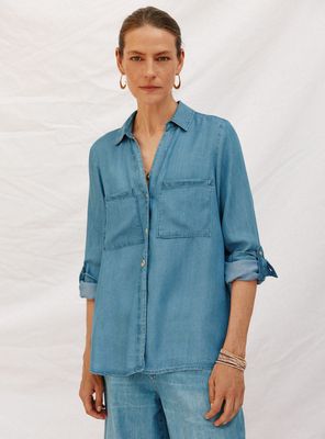 Imagen 1 del producto Blusa Vaquera Tencel Bolsillos