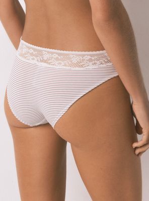 Imagen 2 del producto Calzón Ancha Algodón Rayas Encaje