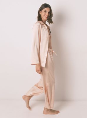 Imagen 2 del producto Pijama Largo Strass Satén Naranja