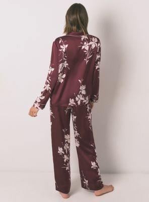 Imagen 2 del producto Pijama Camisero Largo Floral Granate