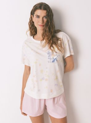 Pijama Corto Algodón y Snoopy