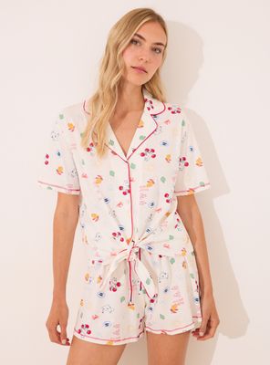 Pijama Camisero Corto Algodón Moomin