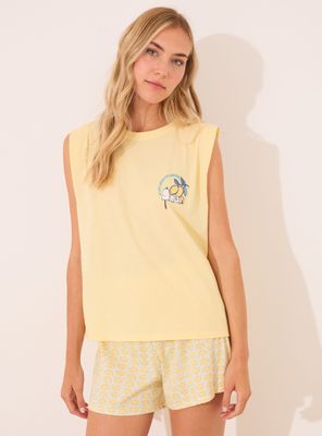 Pijama Corto Algodón Limones Snoopy