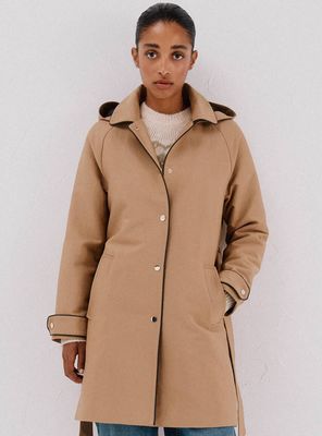 Gabardina Satinada Capucha Desmontable