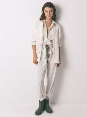 Pijama Camisero Largo Algodón Snoopy Allover