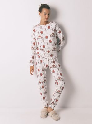 Pijama Largo Canalé Suave Blanco Snoopy