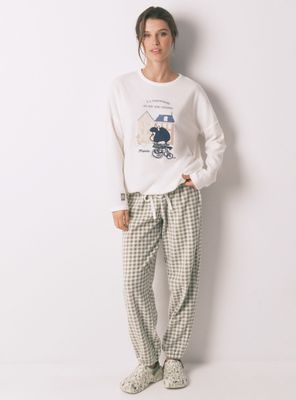 Pijama Camisero Largo Algodón Snoopy