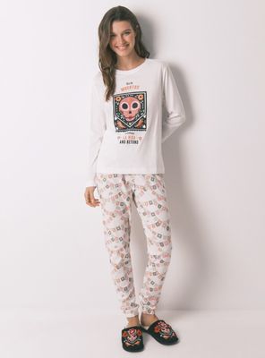 Pijama Largo Algodón Día de Muertos