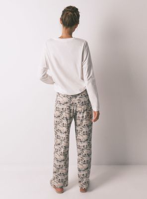 Imagen 2 del producto Pijama Largo Algodón Blanco Mickey Mouse