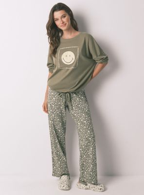 Pijama Largo Algodón Smiley