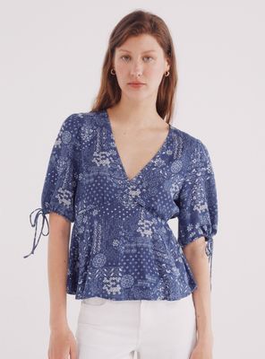 Blusa Lazos Mangas Estampada