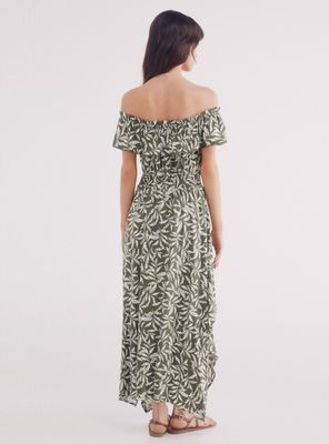 Imagen 2 del producto Vestido Midi Escote Volante Estampado