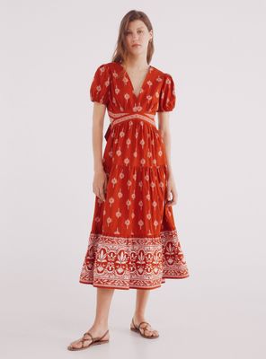 Vestido Midi Cut Out Estampado