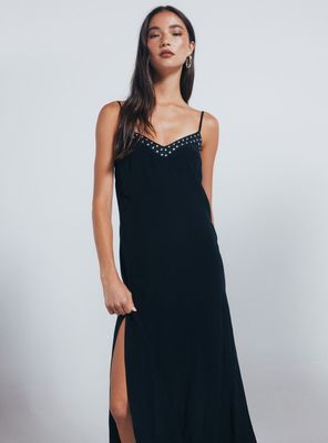 Imagen 2 del producto Vestido Midi Lencero Tachas