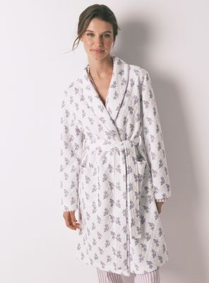 Bata Midi Acolchada Flores