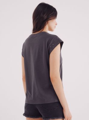 Imagen 2 del producto Polera Mangas Tachas Cristal