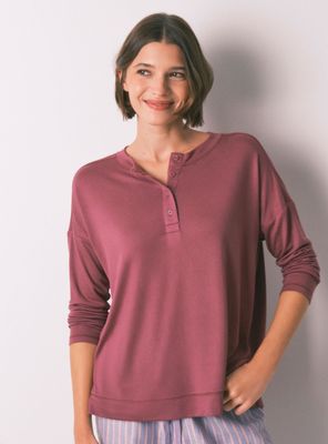 Camiseta Holgada Manga Larga Granate