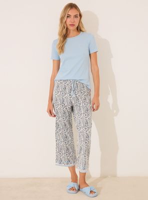 Pijama Capri Algodón Paisley