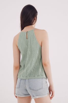 Imagen 2 del producto Top Escote Halter Botón Crochet