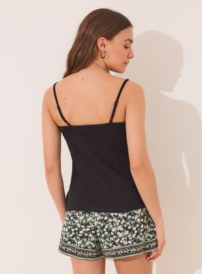 Imagen 2 del producto Pijama Corto Algodón Pointelle Negro