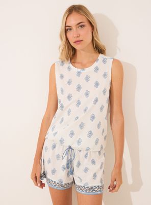 Pijama Corto Tirantes Algodón Paisley