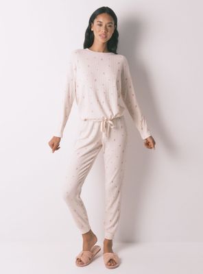 Pijama Larga Viscosa Estampado Floral Rosa