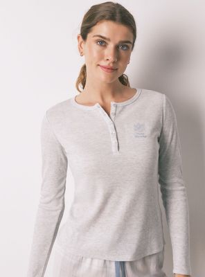 Imagen 2 del producto Pijama Largo Cuadros Efecto Brillo Gris