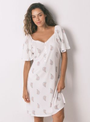 Camisón Midi Maternity Algodón Floral