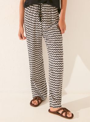 Pantalón Largo Viscosa Estampado Ikat