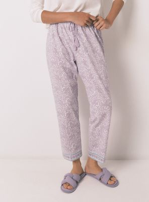 Pantalón Largo Carrot Algodón Lila