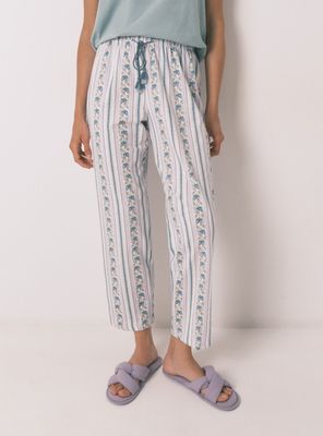 Pantalón Largo Carrot Algodón Cenefas