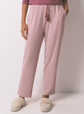 Pantalón Largo Carrot Punto Suave Rosa