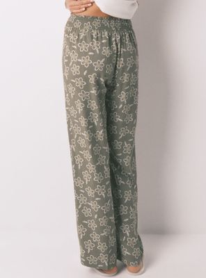 Imagen 2 del producto Pantalón Largo Viscosa Flores Kaki