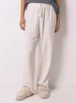 Pantalón Largo Franela Print Cuadros