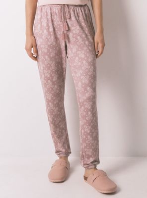 Imagen 1 del producto Pantalón Largo Punto Cálido Suave Paiseley Rosa