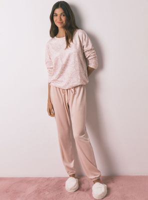 Pijama Largo Terciopelo Suave Brillo Color